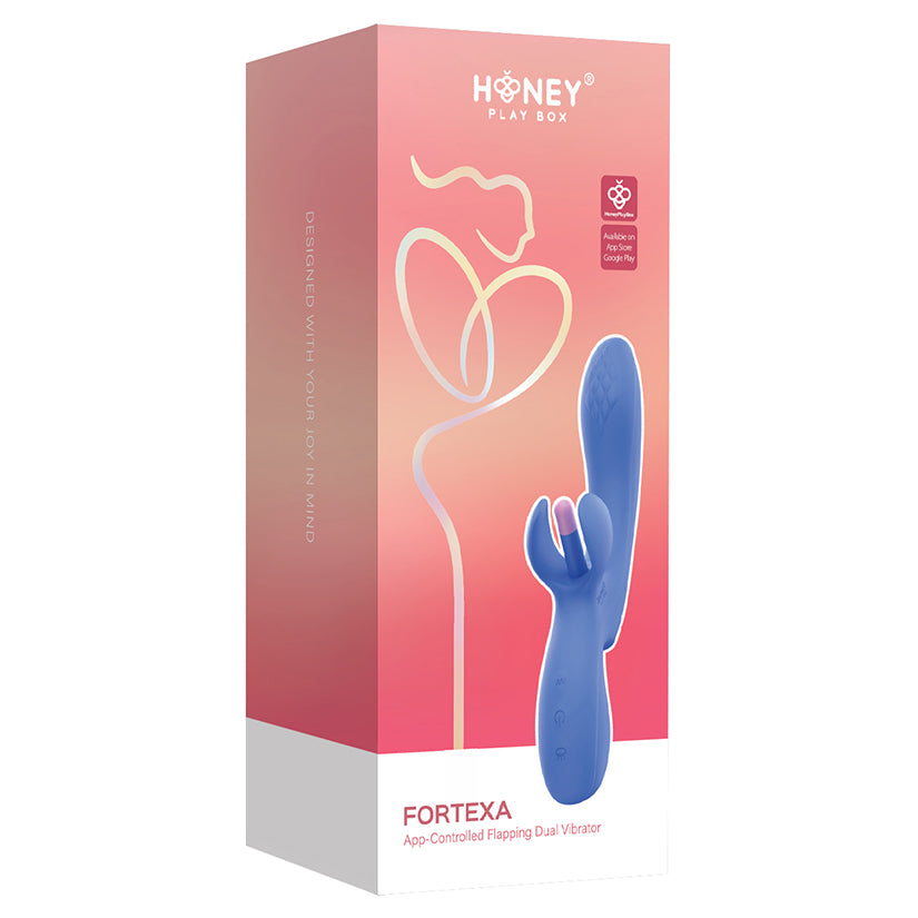 Honey Play Box Fortexa Kinky Finger Flapping Vibrator - Blue | Rechargeable Clitoral Stimulator (Waterproof, Body-Safe Silicone, 10 Vibration Modes)